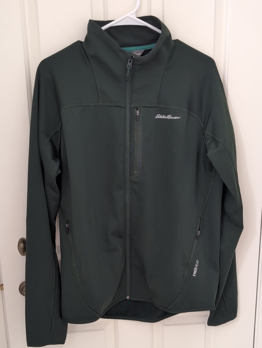 NWOT Men Eddie Bauer High Route Grid Full Zip Mock Neck Fleece - Medium